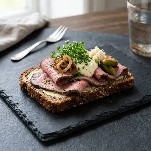Fotografie receptu Chlebíček s roastbeefem