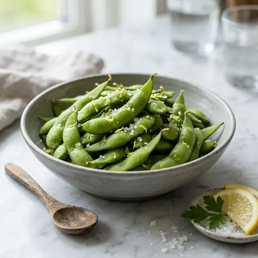 Fotografie receptu Edamame se solí a citronem