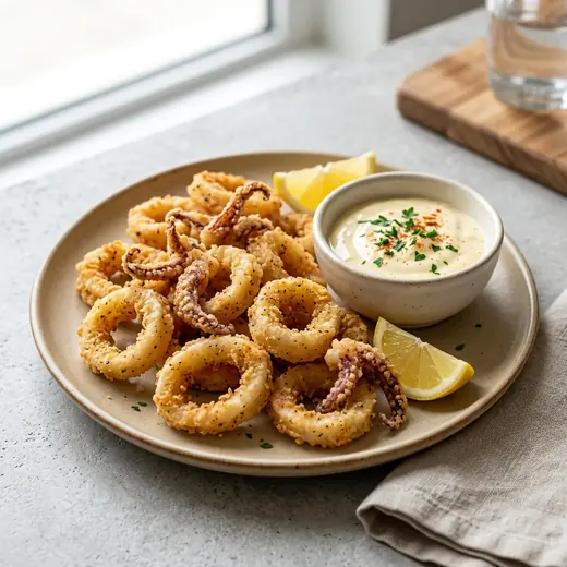 Fotografie receptu Kalamáry z horkovzdušné fritézy