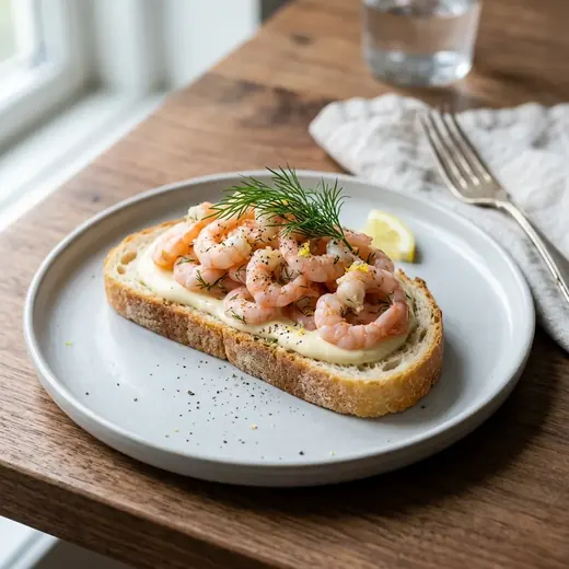 Fotografie receptu Krevety na bílém chlebu