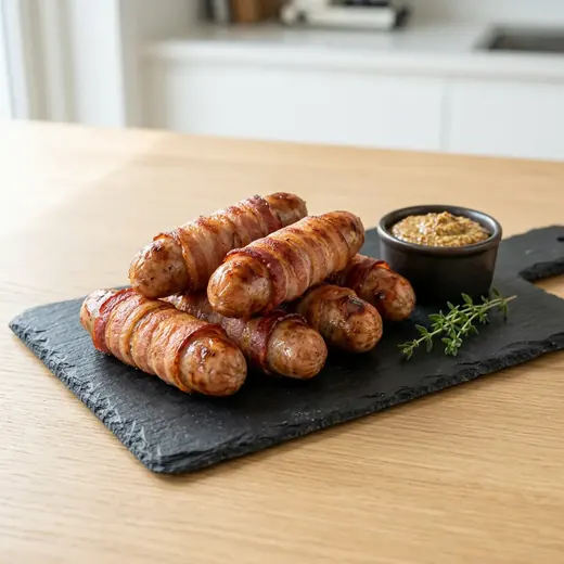Fotografie receptu Párky ve slanině z horkovzdušné fritézy