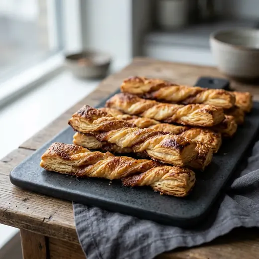 Fotografie receptu Slané kousky z listového těsta z horkovzdušné fritézy