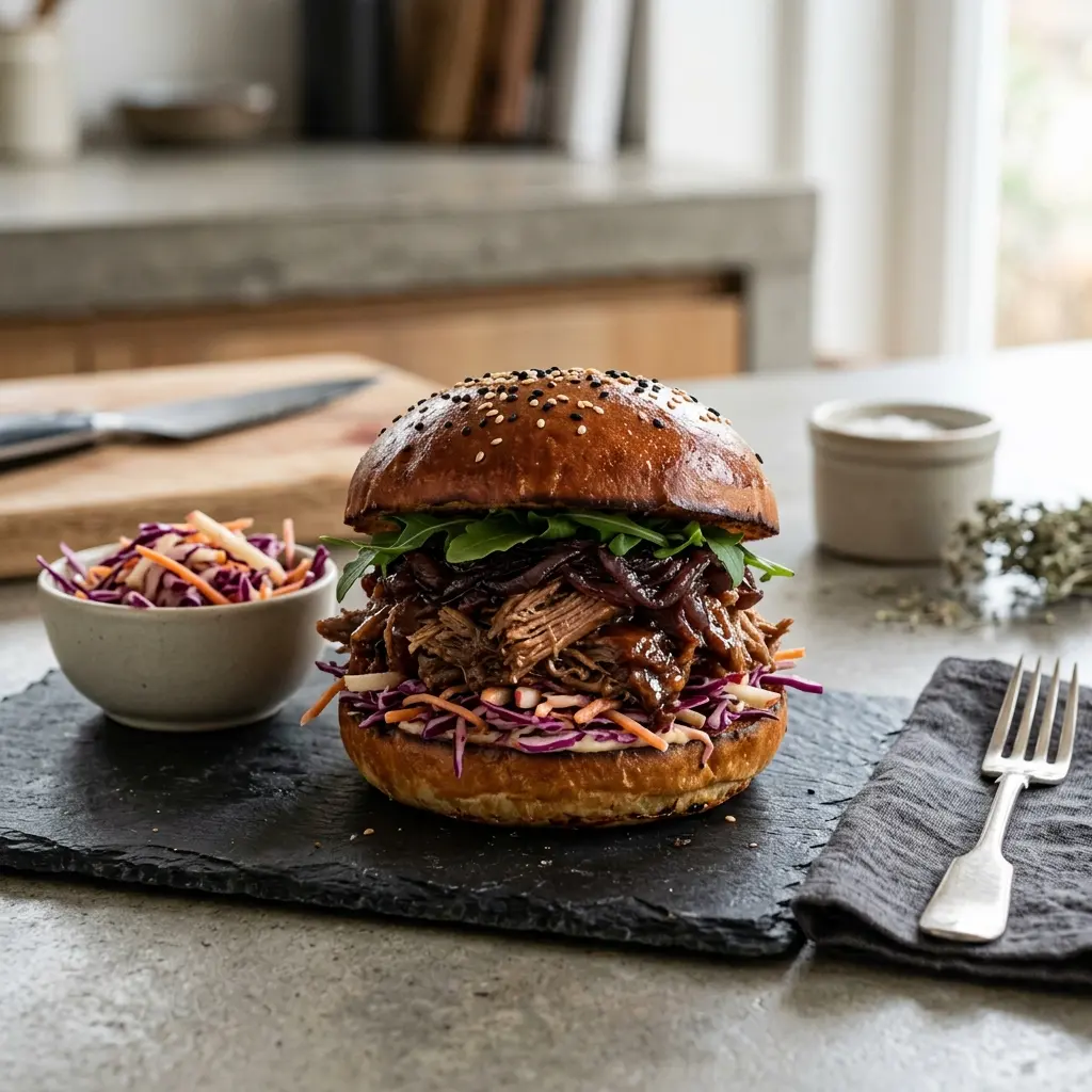 Fotografie receptu Burger s trhanou kachnou