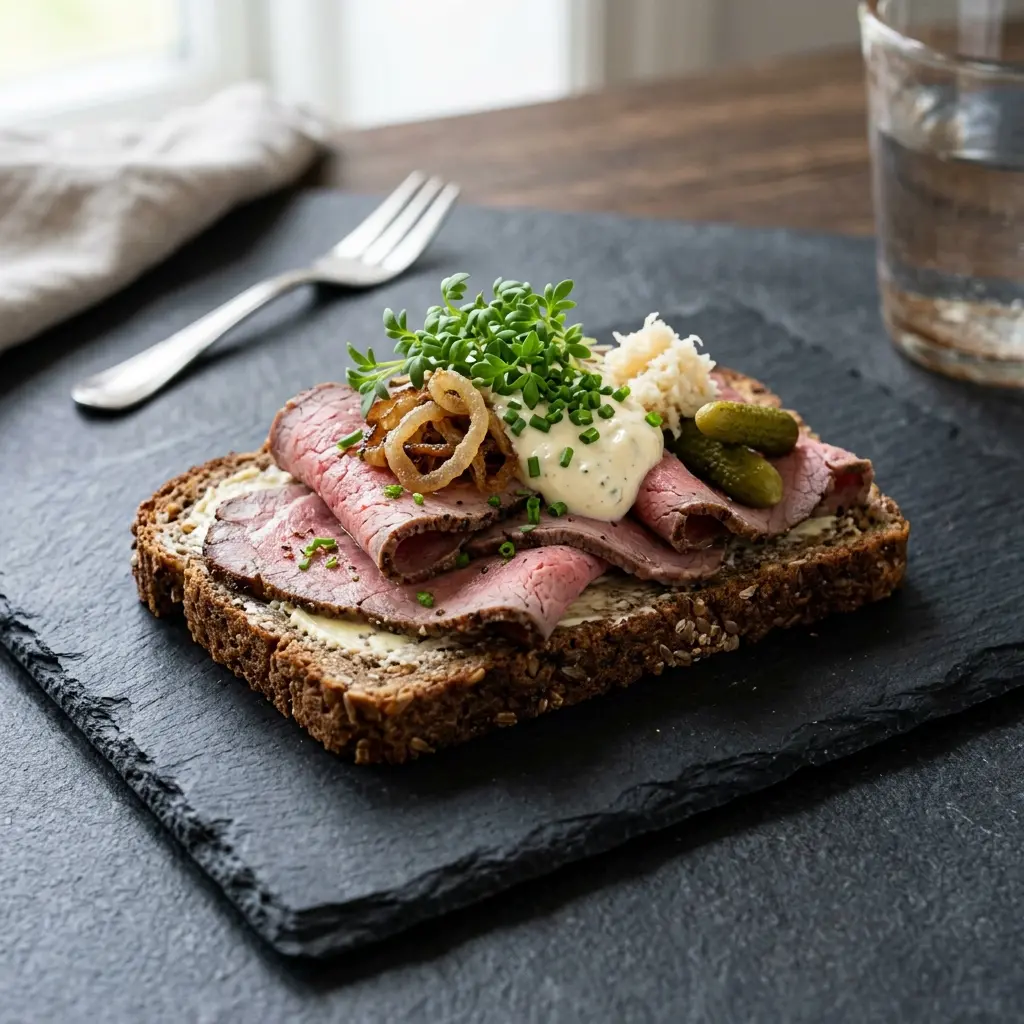 Fotografie receptu Chlebíček s roastbeefem