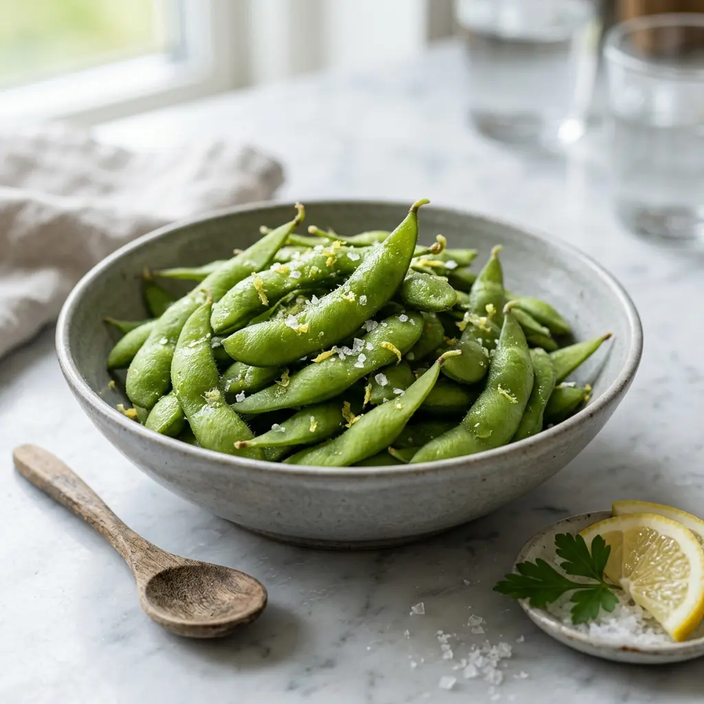 Fotografie receptu Edamame se solí a citronem