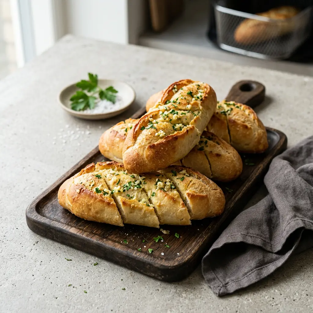 Fotografie receptu Česnekové bagety z horkovzdušné fritézy
