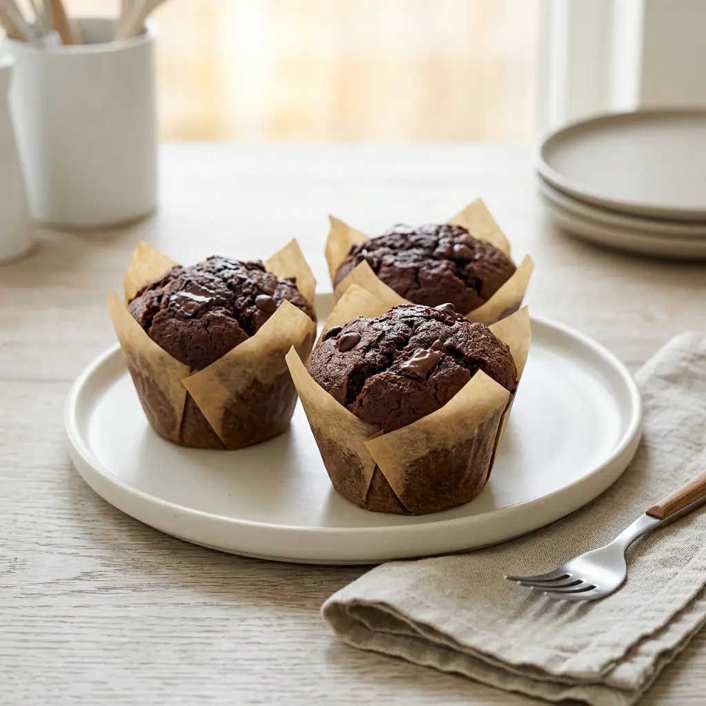 Fotografie receptu Čokoládové muffiny z horkovzdušné fritézy