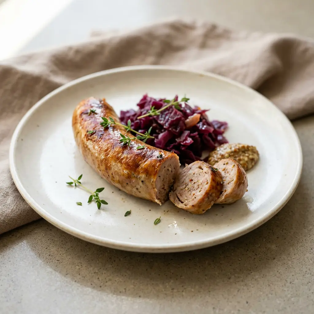 Fotografie receptu Dánská vánoční klobása medister z horkovzdušné fritézy