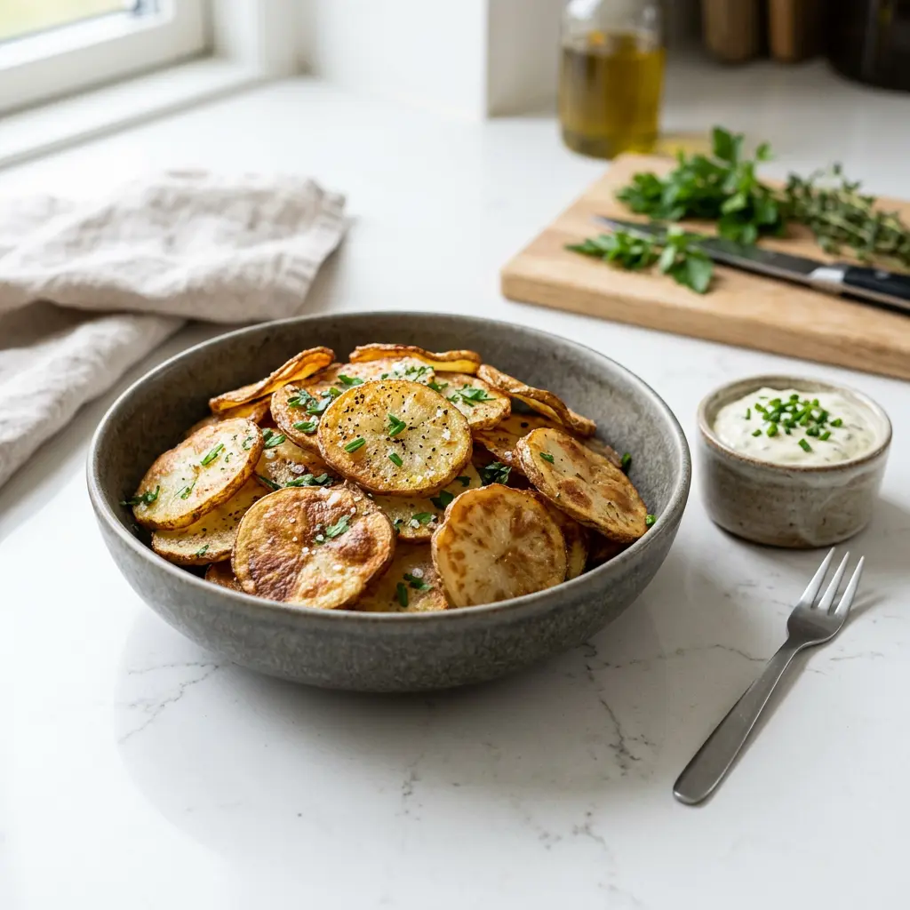 Fotografie receptu Plátky brambor z horkovzdušné fritézy