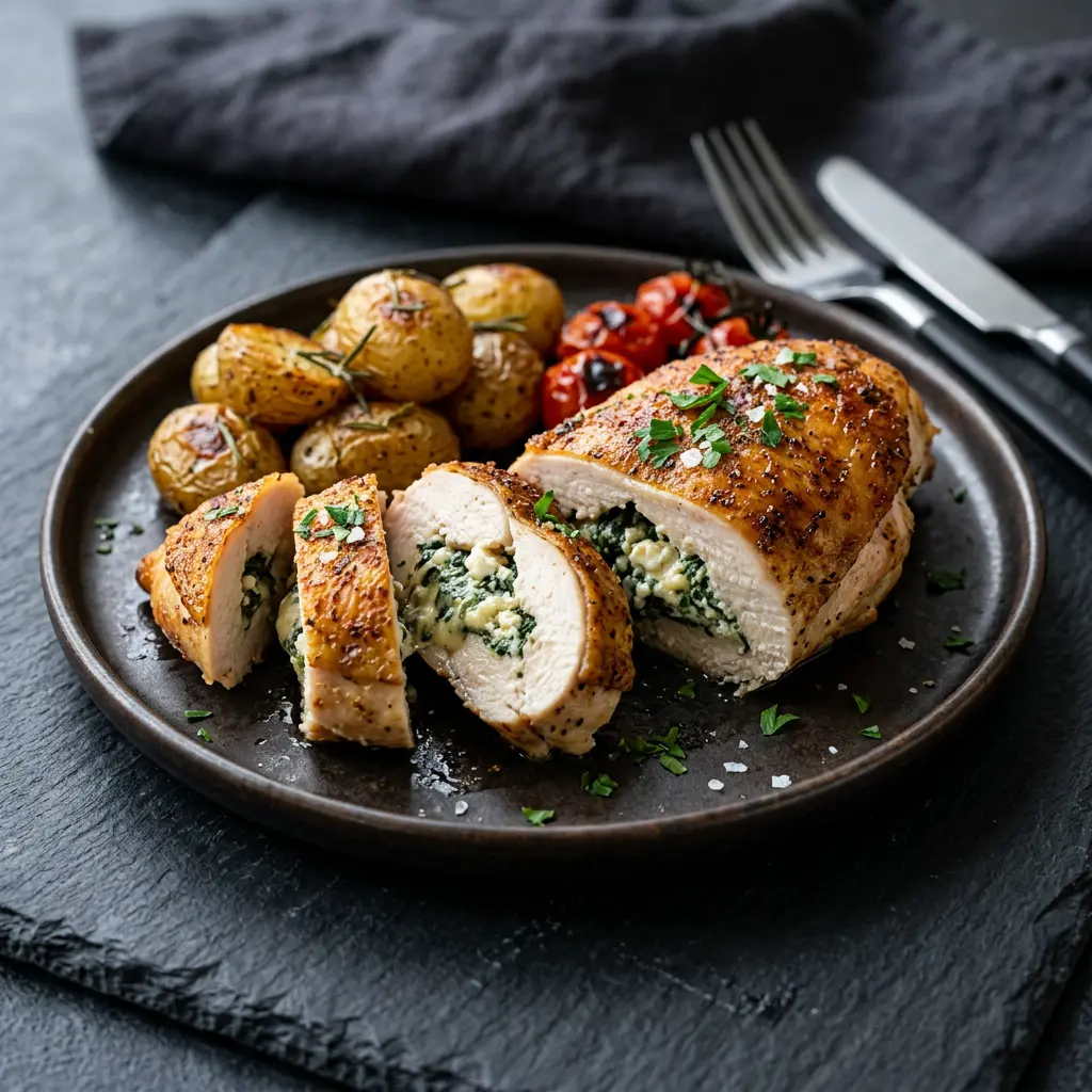 Fotografie receptu Plněná kuřecí prsa z horkovzdušné fritézy