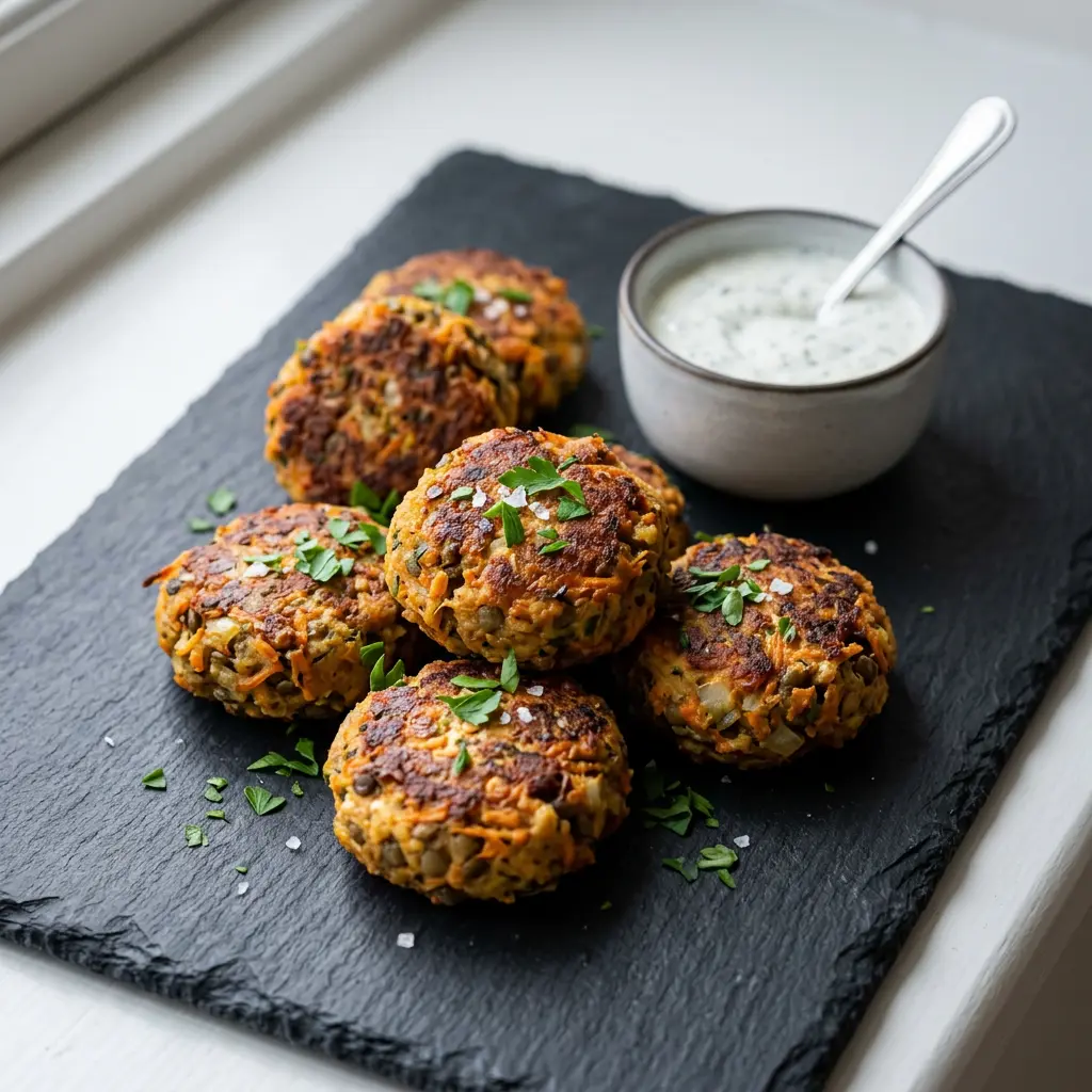 Fotografie receptu Vegetariánské karbanátky z horkovzdušné fritézy